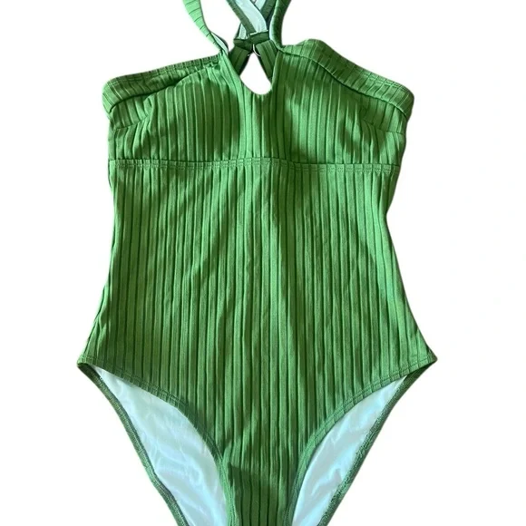 Cupshe Green Ribbed One Piece Swimsuit - Picture 4 of 7